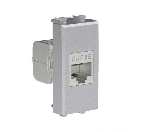 Компьютерная розетка RJ-45 без шторки модульная, кат.5е экранированная, "Avanti", "Закаленная сталь", 1 модуль  4404761  DKC