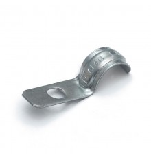 Скоба металлическая однолапковая усиленная противопожарная СМОУ d12-13 мм отв. d 6,5 мм (100шт/2400шт уп/кор)  PR13.02422  Промрукав