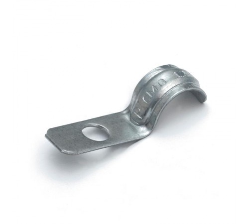 Скоба металлическая однолапковая усиленная противопожарная СМОУ d12-13 мм отв. d 6,5 мм (100шт/2400шт уп/кор)  PR13.02422  Промрукав