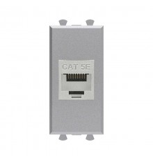 Компьютерная розетка RJ-45 без шторки модульная, кат.5е экранированная, "Avanti", "Закаленная сталь", 1 модуль  4404761  DKC