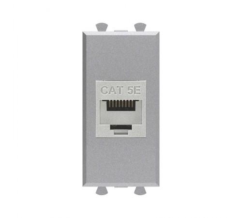 Компьютерная розетка RJ-45 без шторки модульная, кат.5е экранированная, "Avanti", "Закаленная сталь", 1 модуль  4404761  DKC