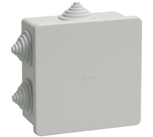 Коробка распределительная КМ41235 для о/п 85х85х40 мм IP44 (RAL7035, 6 гермовводов)  UKO11-085-085-040-K41-44  IEK