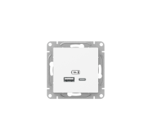 Механизм розетки USB-A+С, белый Эпика EKF  UP1-SOW-USBA+USBC  EKF