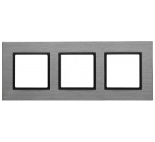 14-5203-42 Рамка на 3 поста, металл, Эра Elegance, титан+антр  Б0034558  ЭРА