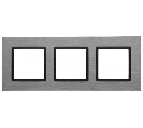 14-5203-42 Рамка на 3 поста, металл, Эра Elegance, титан+антр  Б0034558  ЭРА