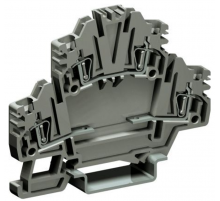 Клеммный зажим. Двухуровневый. Пружинный. 2,5 кв.мм. Оба уровня разомкнуты. Для установки электронных компонентов. Тип H  ZHD440GR  DKC