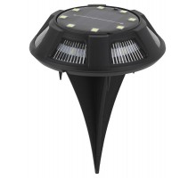 Садовая подсветка Таблетка на солнечной батарее ERAST024-01 сталь, пластик, 8 LED, 11,5*11,5*3 см  Б0057662  ЭРА