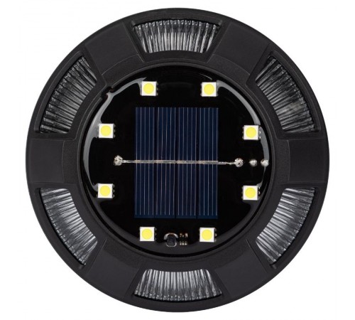 Садовая подсветка Таблетка на солнечной батарее ERAST024-01 сталь, пластик, 8 LED, 11,5*11,5*3 см  Б0057662  ЭРА