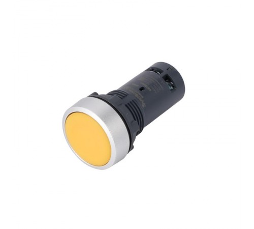 Кнопка SB7 моноблочная 22мм желтая с возвратом, металл, 1НО, IP65  SB7EA51  SE