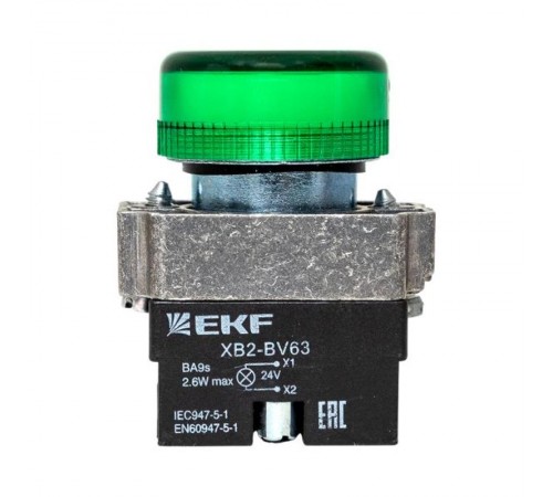 Лампа сигнальная BV63 зеленая EKF 24В PROxima  xb2-bv63-24  EKF