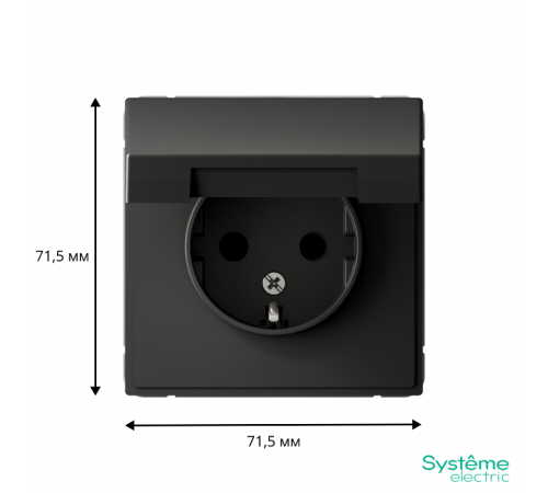 ArtGallery Базальт Розетка с заземлением, со шторками, с крышкой, 16А, IP20, механизм  GAL001446  SE