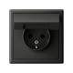 ArtGallery Базальт Розетка с заземлением, со шторками, с крышкой, 16А, IP20, механизм  GAL001446  SE