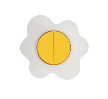 Выключатель двухклавишный HAPPY Яичница скрытой установки, желтый/белый  KR-78-0630  Kranz