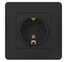 Blanca Антрацит С/У Розетка с заземлением со шторками, 16А, 250В  BLNRS001116  SE