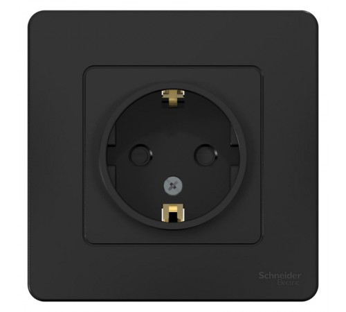 Blanca Антрацит С/У Розетка с заземлением со шторками, 16А, 250В  BLNRS001116  SE