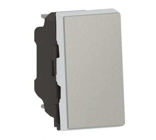 Кнопочный выключатель - Mosaic - 1 модуль - 6 A - алюминий  079230L  Legrand