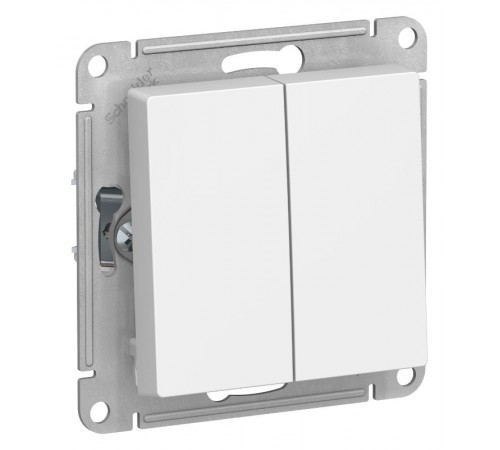 AtlasDesign Белый Переключатель 2-клавишный сх.6, 10АХ, механизм  ATN000165  SE
