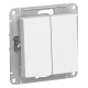 AtlasDesign Белый Переключатель 2-клавишный сх.6, 10АХ, механизм  ATN000165  SE