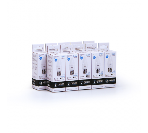 Лампа светодиодная LED 6Вт E27 220В 4100К Elementary свеча  33226  Gauss