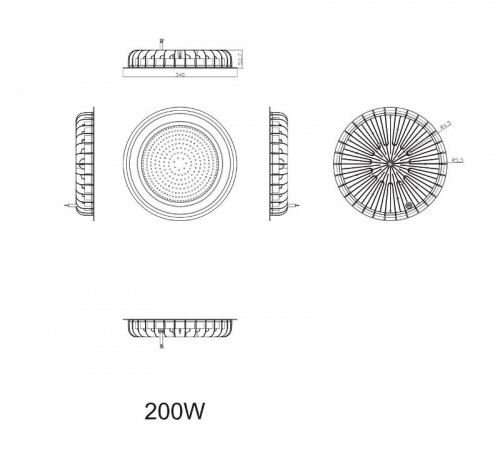 Светильник светодиодный промышленный подвесной IP65 200Вт 20000Лм 5000К Кп<2% SPP-402-0-50K-200 КСС Д DOB  Б0046670  ЭРА