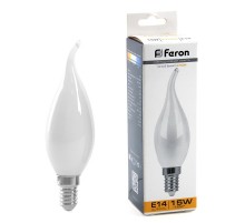 Лампа светодиодная, (15W) 230V E14 2700K матовая, LB-718  38260  FERON