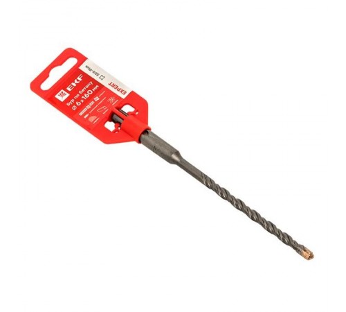 Бур по бетону SDS-plus 6х160 мм (4 резца)(4S спираль) EKF Expert  db-6-160-4x4  EKF