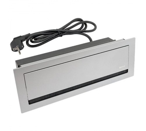 Встраиваемый настольный лючок, 8 модулей=4 поста, C-Line, металлик  cl-vnl-8-s  EKF