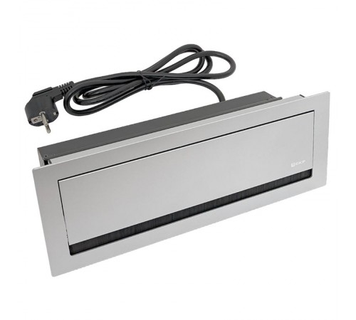 Встраиваемый настольный лючок, 8 модулей=4 поста, C-Line, металлик  cl-vnl-8-s  EKF