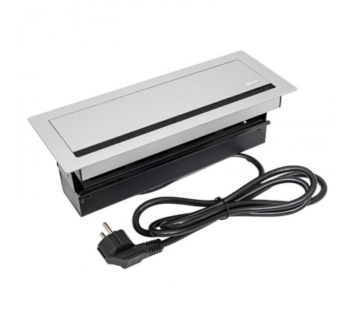 Встраиваемый настольный лючок, 8 модулей=4 поста, C-Line, металлик  cl-vnl-8-s  EKF