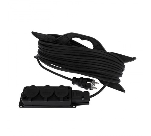 Удлинитель-шнур на рамке КГ 3х1.5, 20 м, 3 гнезда, морозостойкий, с/з, 16 А, 3500 Вт, IP44 (Сделано в России)  11-7081  REXANT