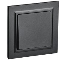 BRITE Выключатель 1-клавишный 10А в сборе ВСР10-1-0-БрЧ черный  BR-V10-0-10-K02-F  IEK