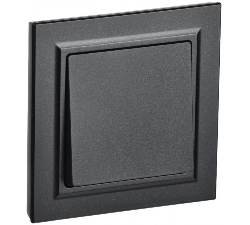 BRITE Выключатель 1-клавишный 10А в сборе ВСР10-1-0-БрЧ черный  BR-V10-0-10-K02-F  IEK