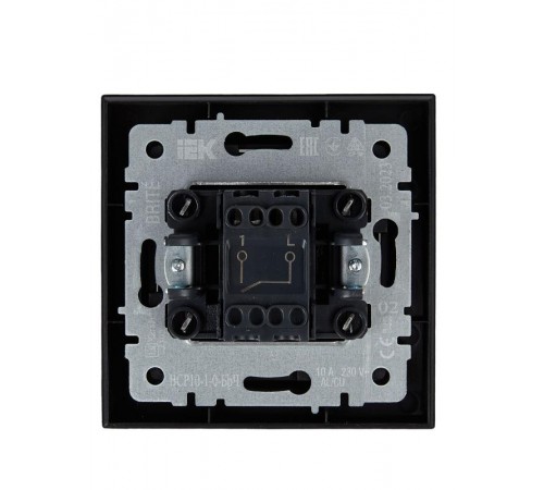 BRITE Выключатель 1-клавишный 10А в сборе ВСР10-1-0-БрЧ черный  BR-V10-0-10-K02-F  IEK