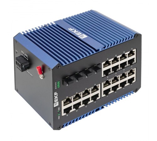 Промышленный неуправляемый коммутатор U-4GX/SFP-24GTP, 4 порта 1000Base-X SFP, 24 порта 10/100/1000Base-T(X) RJ45 c PoE, монтаж на динрейку TSX TSX-U