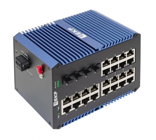 Промышленный неуправляемый коммутатор U-4GX/SFP-24GTP, 4 порта 1000Base-X SFP, 24 порта 10/100/1000Base-T(X) RJ45 c PoE, монтаж на динрейку TSX TSX-U