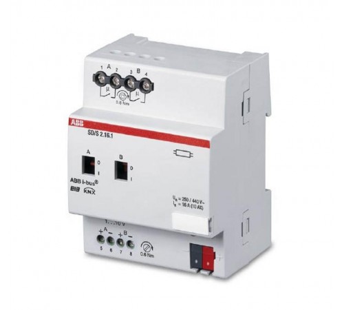 SD/S 2.16.1 Светорегулятор для ЭПРА 1-10В, 2 канала, 16А, MDRC  2CDG110079R0011  ABB
