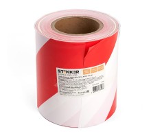 Лента сигнальная,  150мм*100 м,90mic, красный,белый, INTP10-150-100  39915  STEKKER