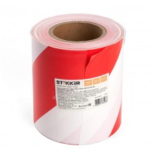 Лента сигнальная,  150мм*100 м,90mic, красный,белый, INTP10-150-100  39915  STEKKER