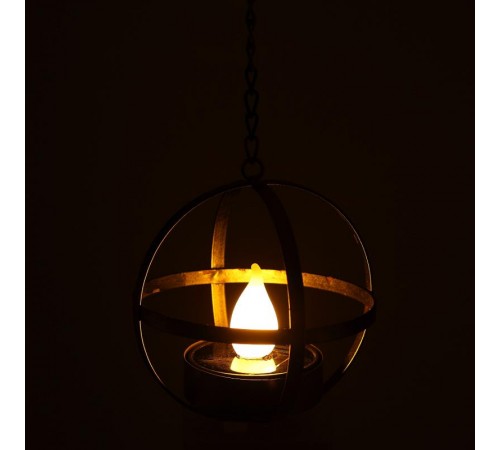 Cветильник садовый декоративный Лофт подвесной на цепи на солнечной батарее, ERASFM-02 металл, 28 см  Б0044846  ЭРА