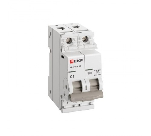 Выключатель автоматический ВА 47-63N DC 2P 1А (C) 6kA PROXIMA  M63DC621C  EKF