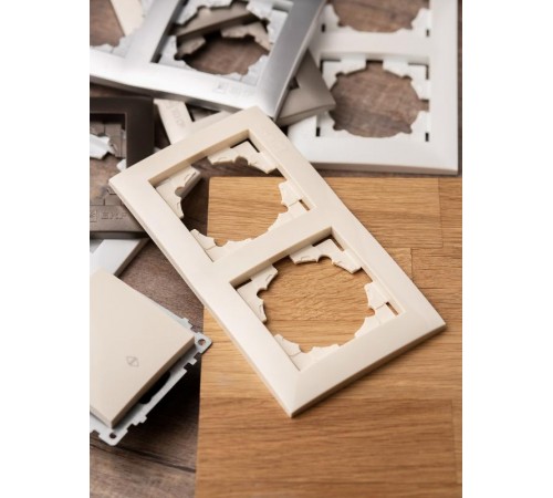 Валенсия рамка 2-местная кремовая EKF PROxima   EWM-G-302-20   EKF