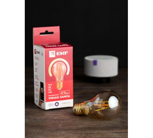 Умная филаментная лампа EKF Connect E27 Wi-Fi  slwf-e27-fil  EKF