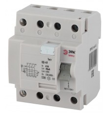 Выключатель дифференциальный (УЗО) ВД-40 (электронное) 4P 63А 30mA SIMPLE-mod-46 ЭРА SIMPLE  Б0039266  ЭРА