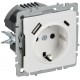 BRITE Розетка 1-местная с заземлением с защитными шторками 16А с USB A+C 18Вт РЮш11-1-БрАБ арктический белый   BR-R14-16-U22-018-K91  IEK