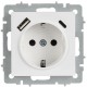BRITE Розетка 1-местная с заземлением с защитными шторками 16А с USB A+C 18Вт РЮш11-1-БрАБ арктический белый   BR-R14-16-U22-018-K91  IEK