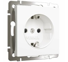 W1171161/Электроустановочные изделия - Розетка с заземлением и шторками (белый матовый)  a059266  Werkel