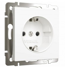 W1171161/Электроустановочные изделия - Розетка с заземлением и шторками (белый матовый)  a059266  Werkel