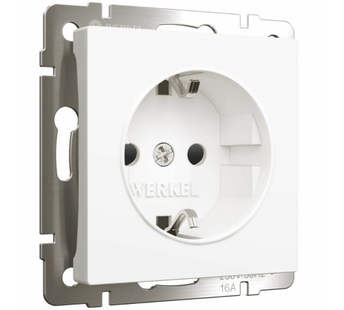 W1171161/Электроустановочные изделия - Розетка с заземлением и шторками (белый матовый)  a059266  Werkel