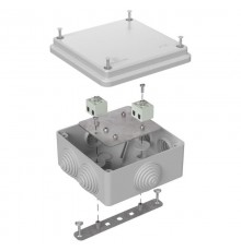 Коробка огнестойкая для о/п 40-0300-FR2.5-4 Е15-Е120 RAL7035 100х100х50 (14 шт/кор)  40-0300-7035-FR2.5-4  Промрукав