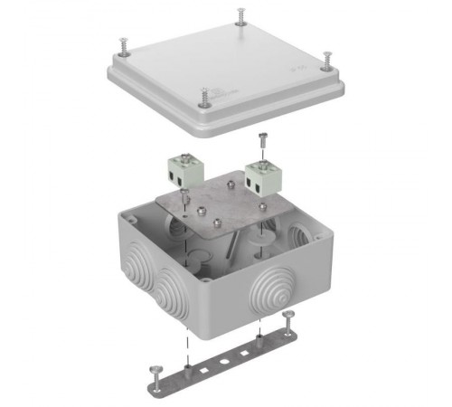 Коробка огнестойкая для о/п 40-0300-FR2.5-4 Е15-Е120 RAL7035 100х100х50 (14 шт/кор)  40-0300-7035-FR2.5-4  Промрукав